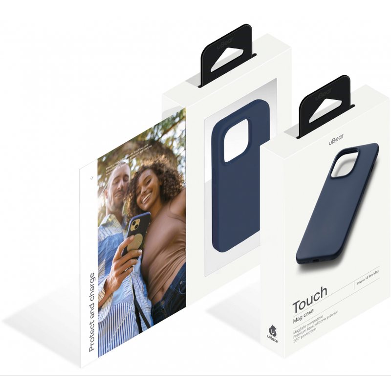 Чехол защитный Touch Mag Case, iPhone 14 Pro Max, силикон, софт-тач, тёмно-синий